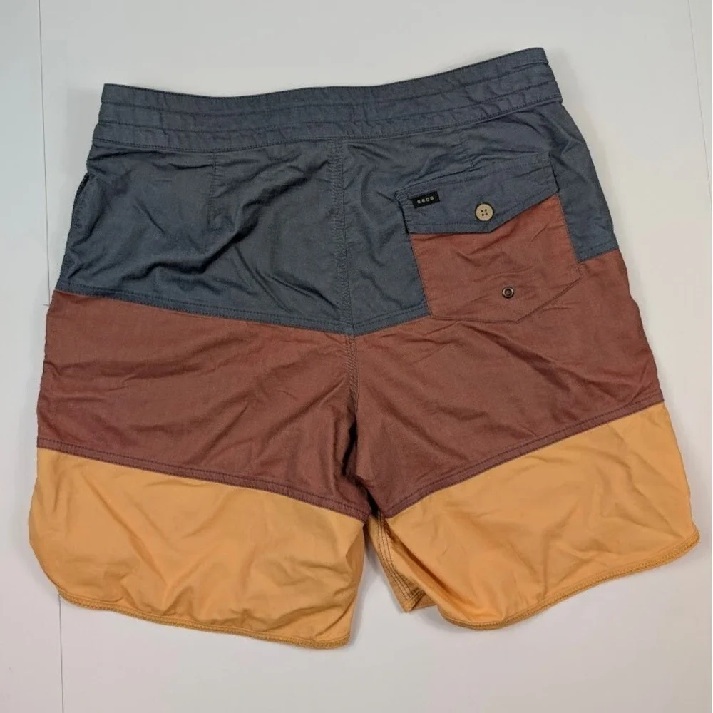 Howler Brothers‎ Waveform Board Shorts Mens 31 Blue Burgundy Yellow Color Block